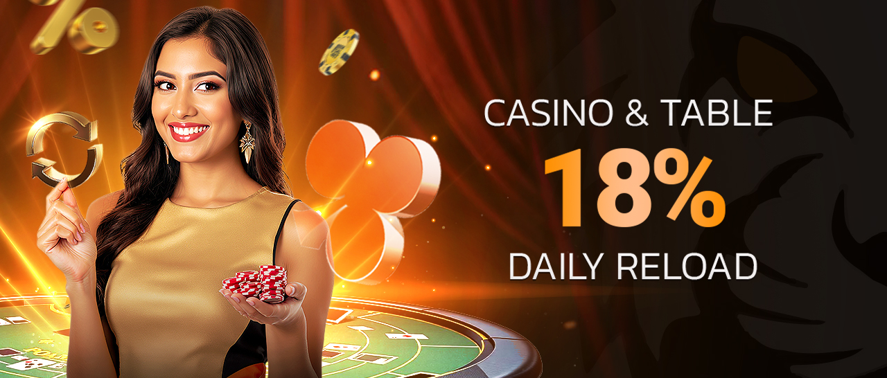 7C777 - Bangladesh's Finest Live Casino & Betting 19 Casino & Table 18% Daily Reload Bonus 6,000 BDT